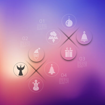 Christmas infographic with unfocused backgroundのイラスト素材