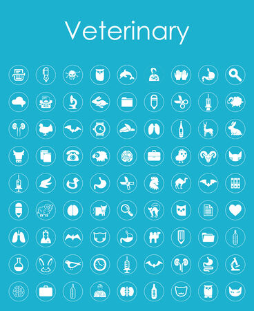 Set of veterinary simple iconsのイラスト素材