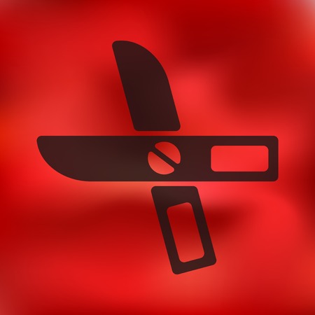 scissors icon on blurred backgroundのイラスト素材
