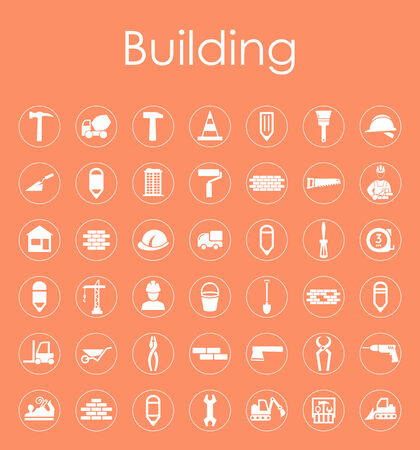 Set of building simple iconsのイラスト素材