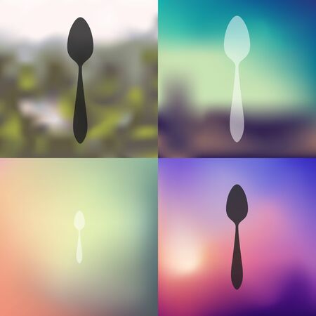 spoon icon on blurred backgroundのイラスト素材