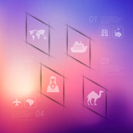 tourism infographic with unfocused のイラスト素材