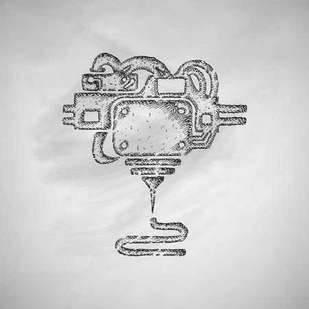 three d printer iconのイラスト素材