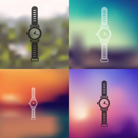 watch icon on blurred backgroundのイラスト素材