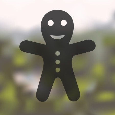 gingerbread man icon on blurred backgroundのイラスト素材