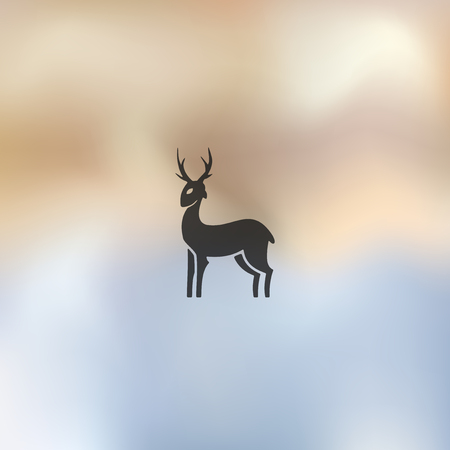 deer icon on blurred backgroundのイラスト素材