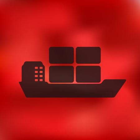 ship icon on blurred backgroundのイラスト素材