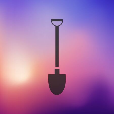 shovel icon on blurred backgroundのイラスト素材