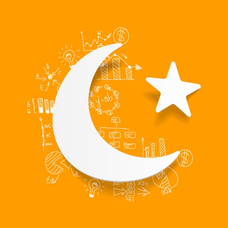 Drawing business formulas: moonのイラスト素材