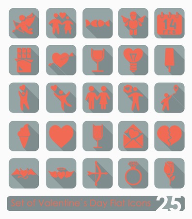 Set of Valentine's Day iconsのイラスト素材