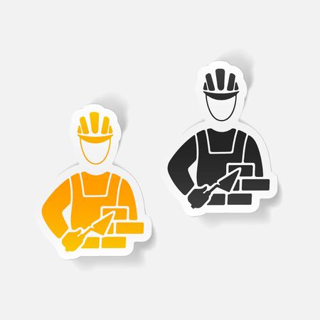 realistic design element. builderのイラスト素材