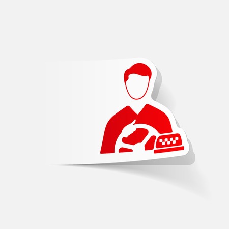 realistic design element. taxi driverのイラスト素材