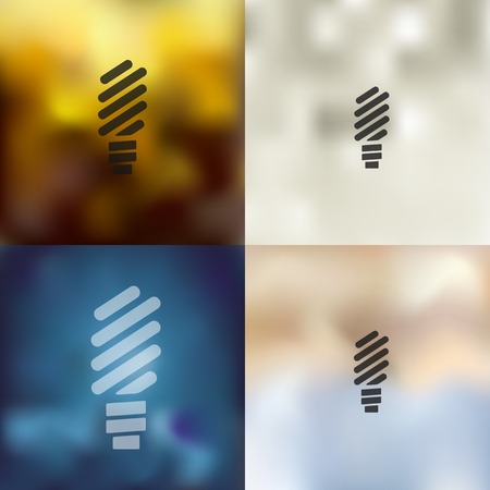 fluorescent light bulb icon on blurred backgroundのイラスト素材