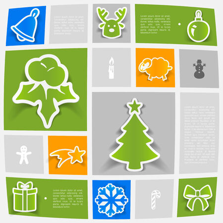 Christmas sticker infographicのイラスト素材