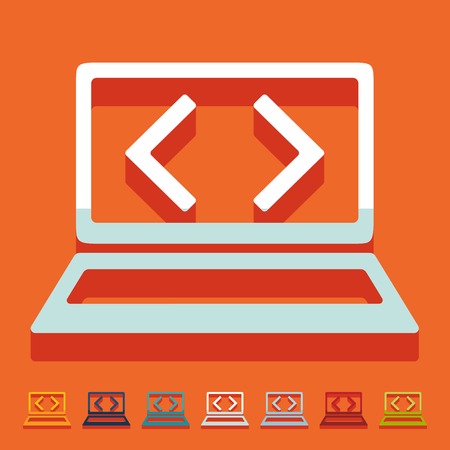 Flat design. programmingのイラスト素材