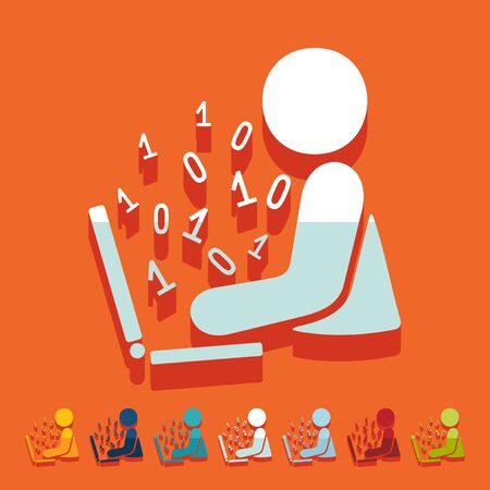 Flat design. hackerのイラスト素材