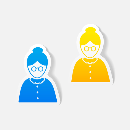 realistic design element. senior citizensのイラスト素材