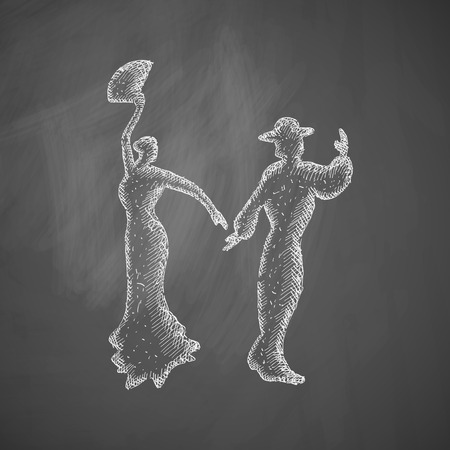 flamenco dancers iconのイラスト素材