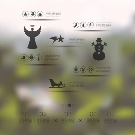 Christmas infographic with unfocused backgroundのイラスト素材