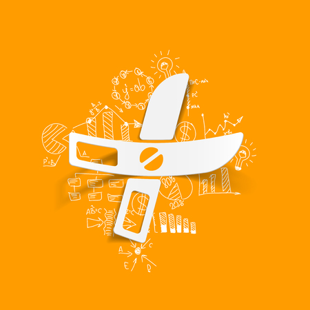 Drawing business formulas: scissorsのイラスト素材