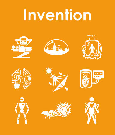 Set of invention simple iconsのイラスト素材