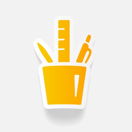 realistic design element: stationery toolsのイラスト素材