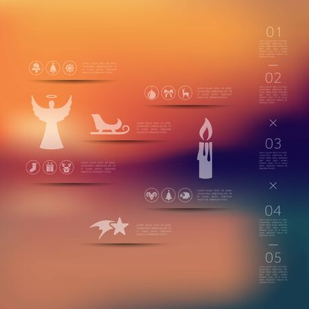 Christmas infographic with unfocused backgroundのイラスト素材