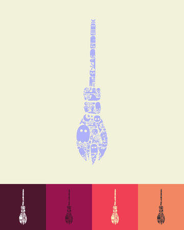 witch broom iconのイラスト素材
