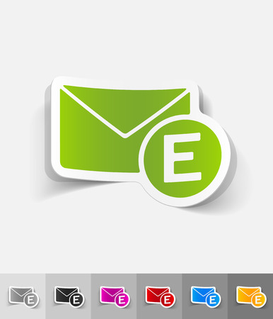 email paper sticker with shadowのイラスト素材