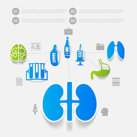 medicine sticker infographicのイラスト素材