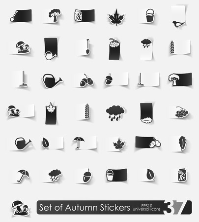 Set of autumn stickersのイラスト素材