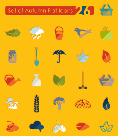 Set of autumn iconsのイラスト素材