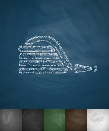 rubber hose icon. Hand drawn illustration on Chalkboardのイラスト素材