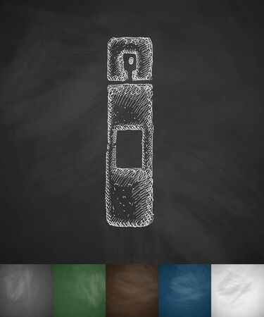 spray icon. Hand drawn illustration on Chalkboardのイラスト素材