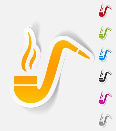 realistic design element. tobacco pipeのイラスト素材