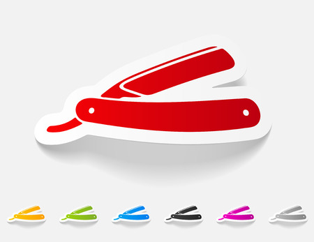 realistic design element. razorのイラスト素材