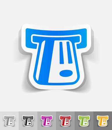 realistic design element. ATM with bank cardのイラスト素材