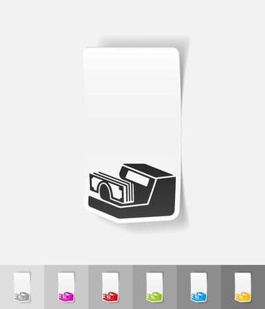 realistic design element. machine for counting moneyのイラスト素材