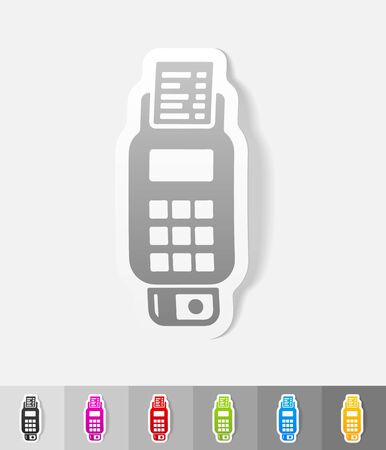 POS terminal paper sticker with shadow. Vector illustrationのイラスト素材