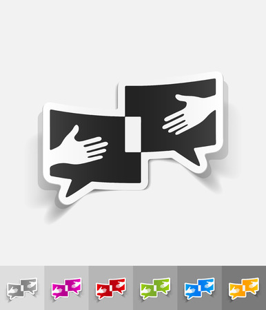 greeting paper sticker with shadowのイラスト素材