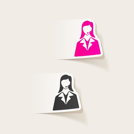 realistic design element. telephone operatorのイラスト素材