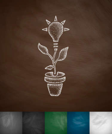 idea concept icon. Hand drawn vector illustration. Chalkboard Designのイラスト素材