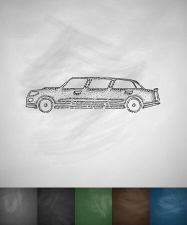 limousine icon. Hand drawn vector illustration. Chalkboard Designのイラスト素材