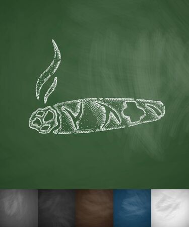 cigar icon. Hand drawn vector illustration. Chalkboard Designのイラスト素材