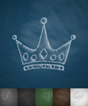 crown icon. Hand drawn vector illustration. Chalkboard Designのイラスト素材