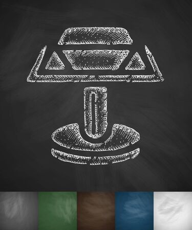 cufflink icon. Hand drawn vector illustration. Chalkboard Designのイラスト素材