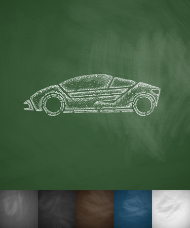 car icon. Hand drawn vector illustration. Chalkboard Designのイラスト素材