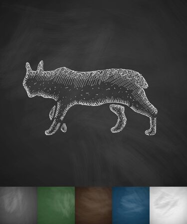 lynx icon. Hand drawn vector illustration. Chalkboard Designのイラスト素材