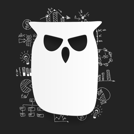 Drawing business formulas: owlのイラスト素材
