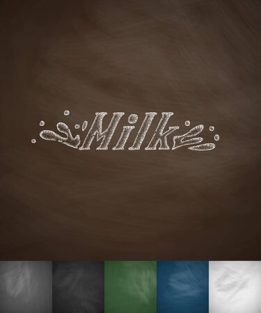 milk icon. Hand drawn vector illustration. Chalkboard Designのイラスト素材